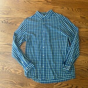 Vineyard Vines Medium OTG On-the-go Blue/Yellow Seersucker Button Down Shirt